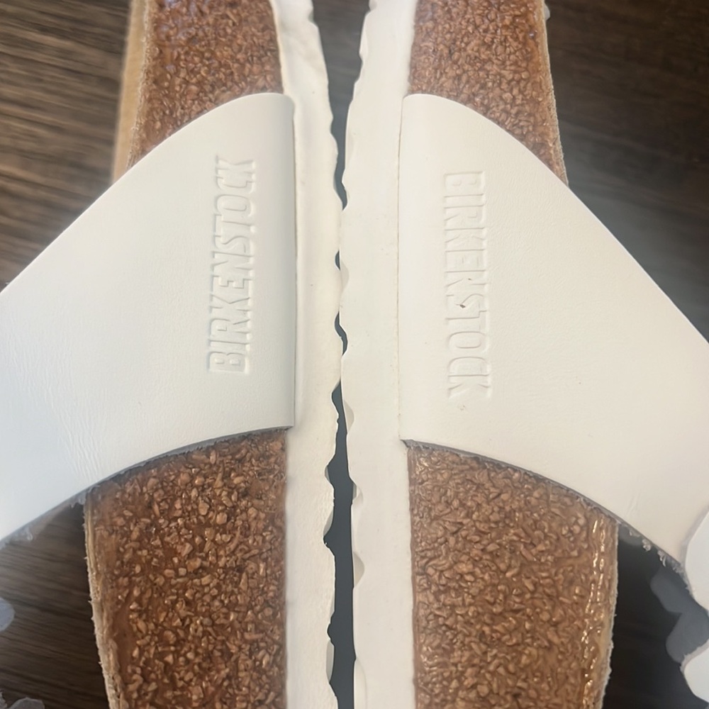 Birkenstock White Sandals with Floral Design - Picture 11 of 13